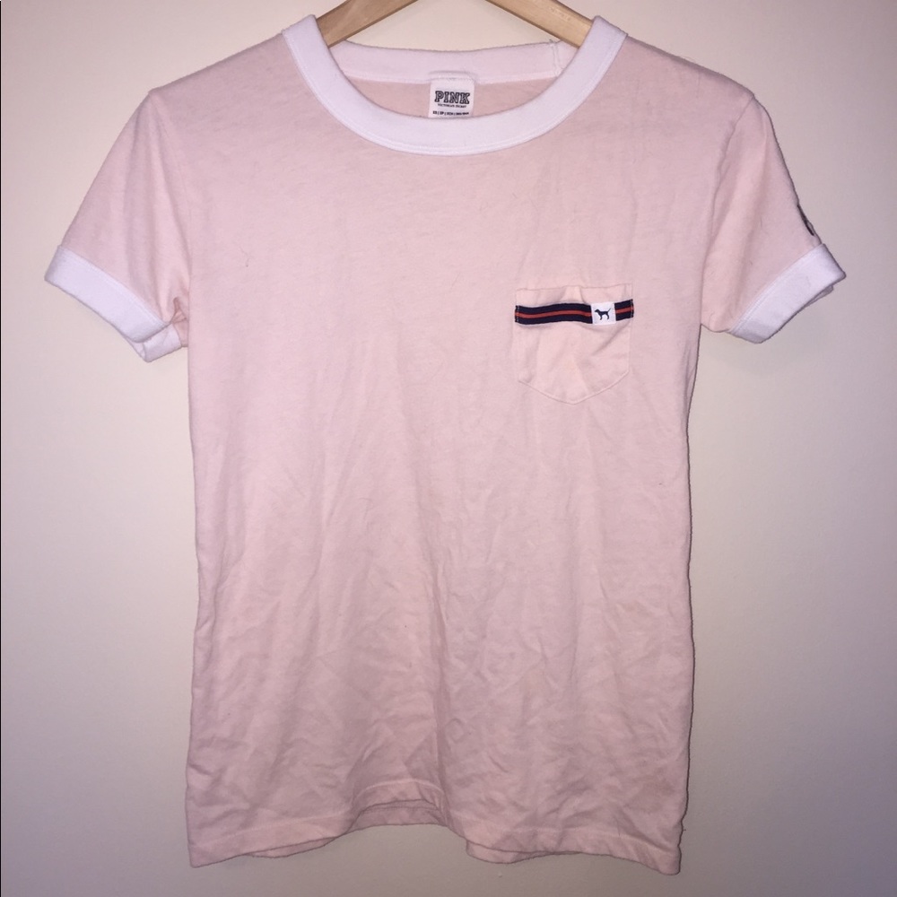 VS Pink ringer tee